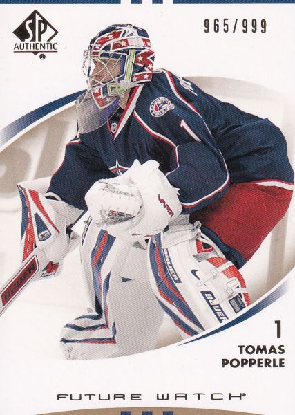 insert RC karta TOMÁŠ POPPERLE 07-08 SP Authentic Future Watch /999